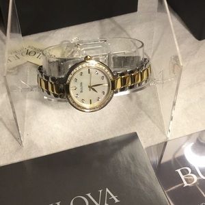 Women’s Bulova 98R172XG 24Diamonds Watch .Pearl FC